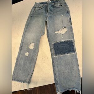 Jeans Distressed GRLFRND Helena Boyfriend Patchwork Crop 26